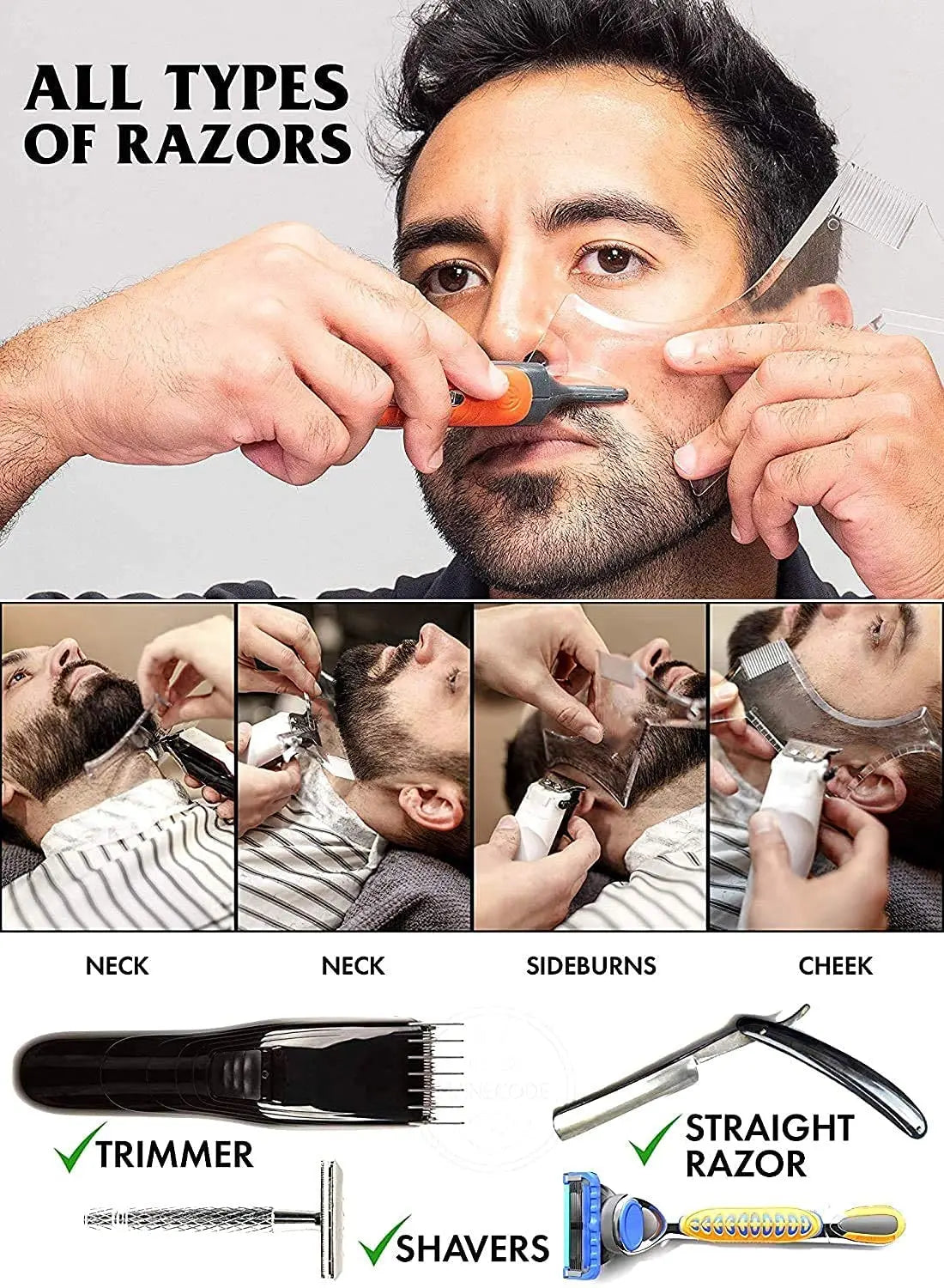 Template Stencil Beard Comb